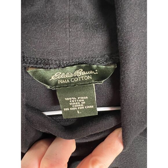 Eddie Bauer 100% Pima Cotton black turtleneck, L - Picture 2 of 2